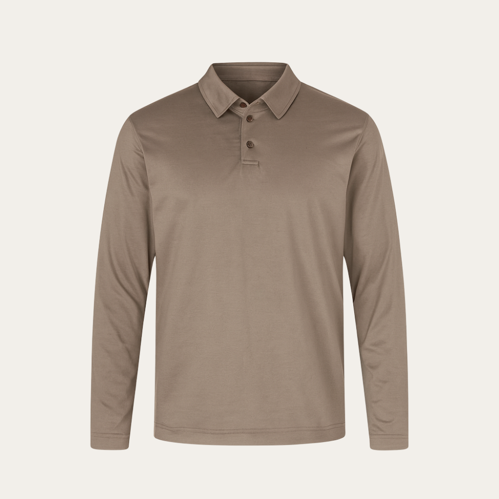 SHINE LONGSLEEVE POLO TAUPE