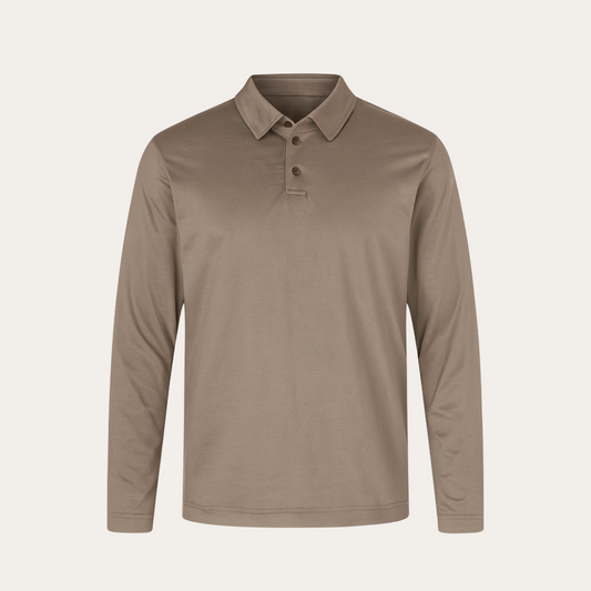 SHINE LONGSLEEVE POLO TAUPE