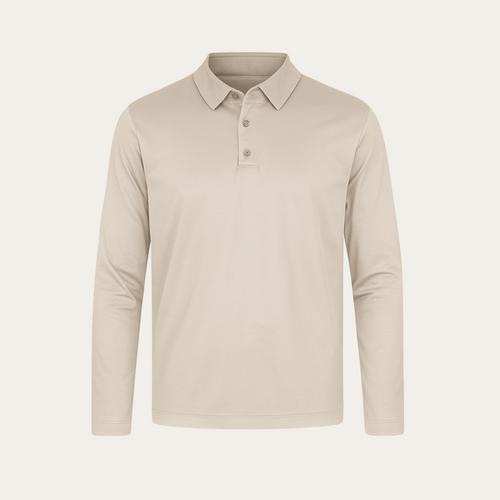 SHINE LONGSLEEVE POLO CREME