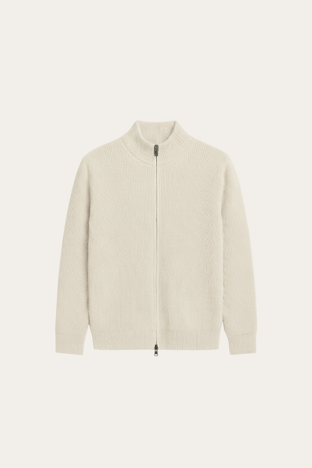RIBBED ZIP UP VEST CREME