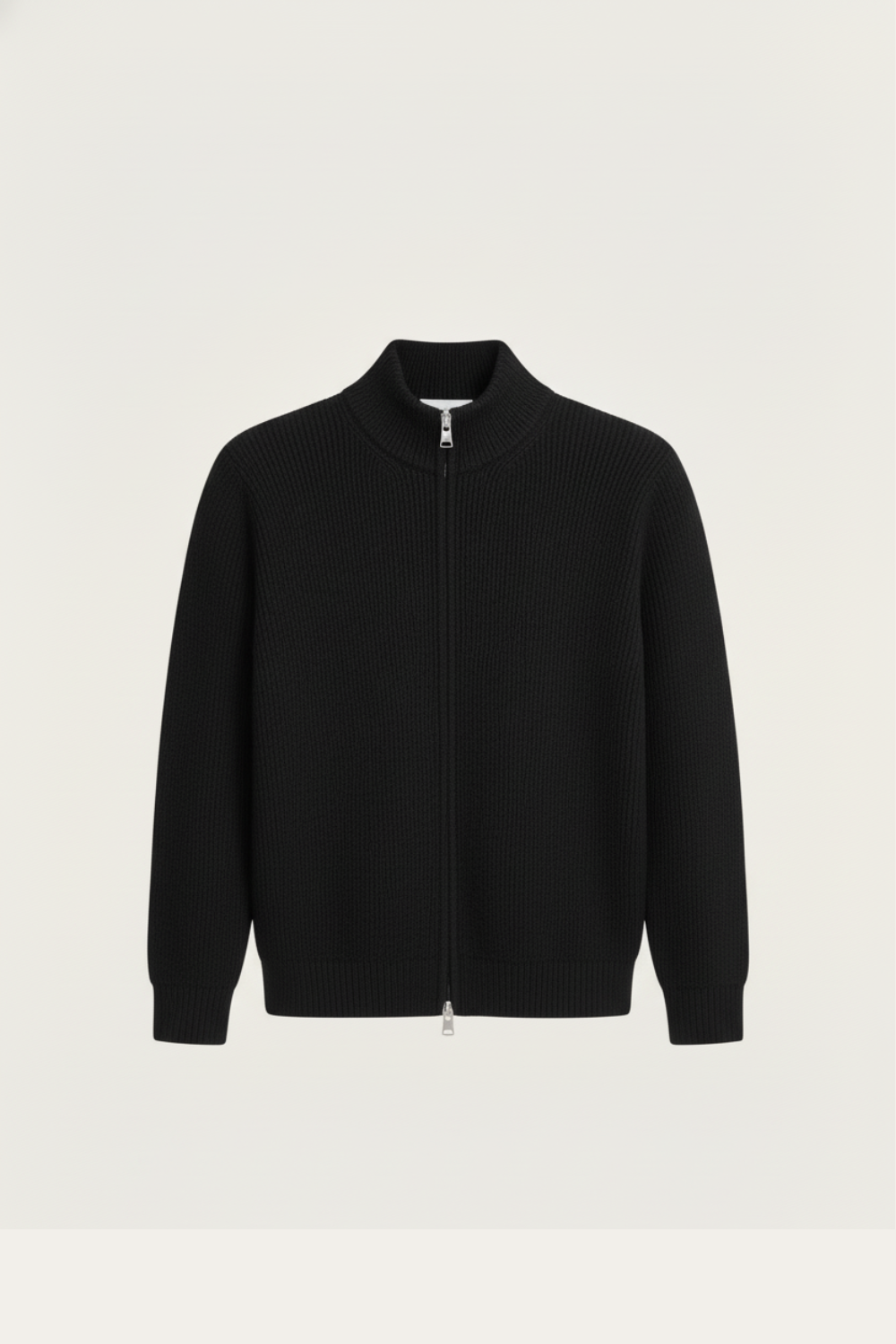 RIBBED ZIP UP VEST BLACK